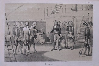 antique print (prent) - (Jan Willem) De Winter gevangen.