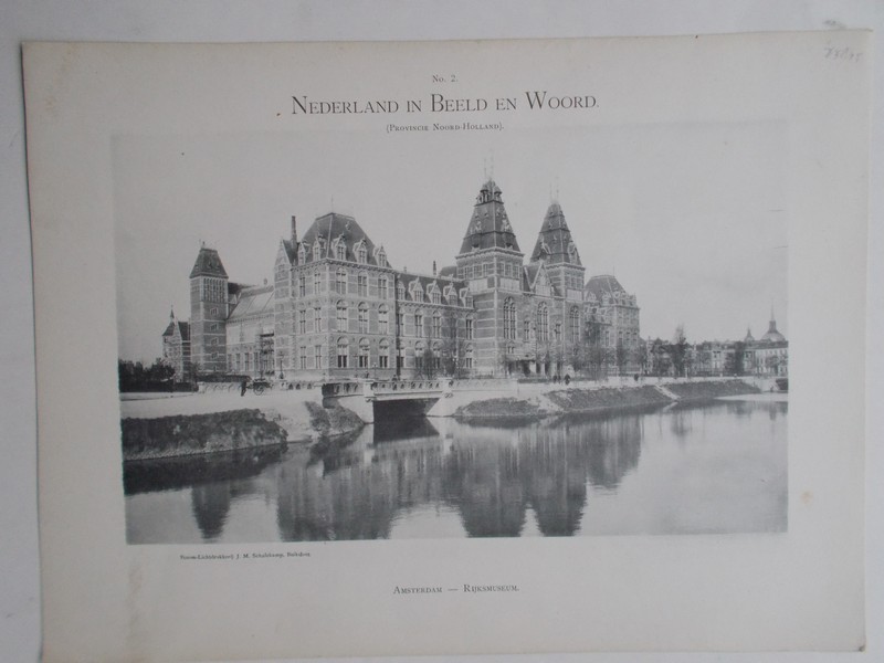 antique print (prent) - Amsterdam. Rijksmuseum.