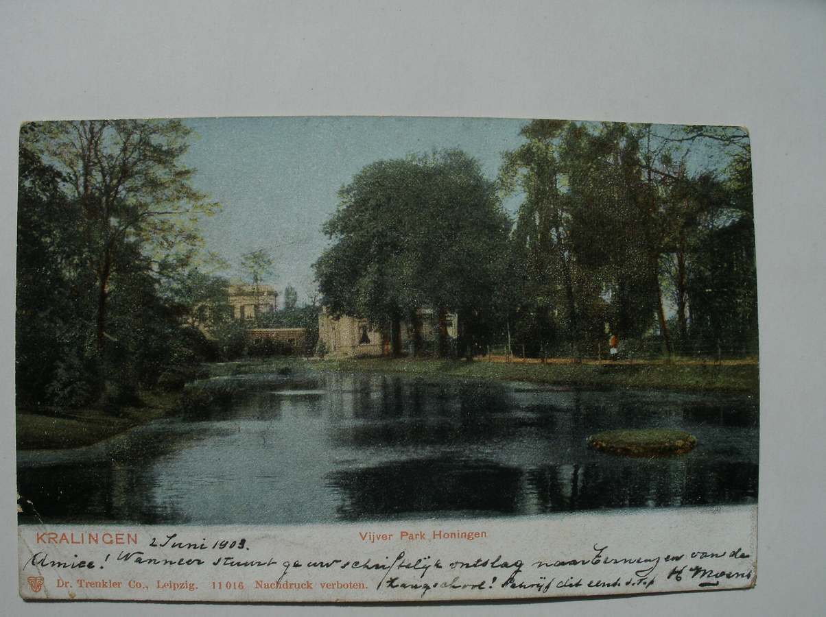 postcard. ansichtkaart. postkarte. - Rotterdam. Kralingen. Vijver Park Honingen.