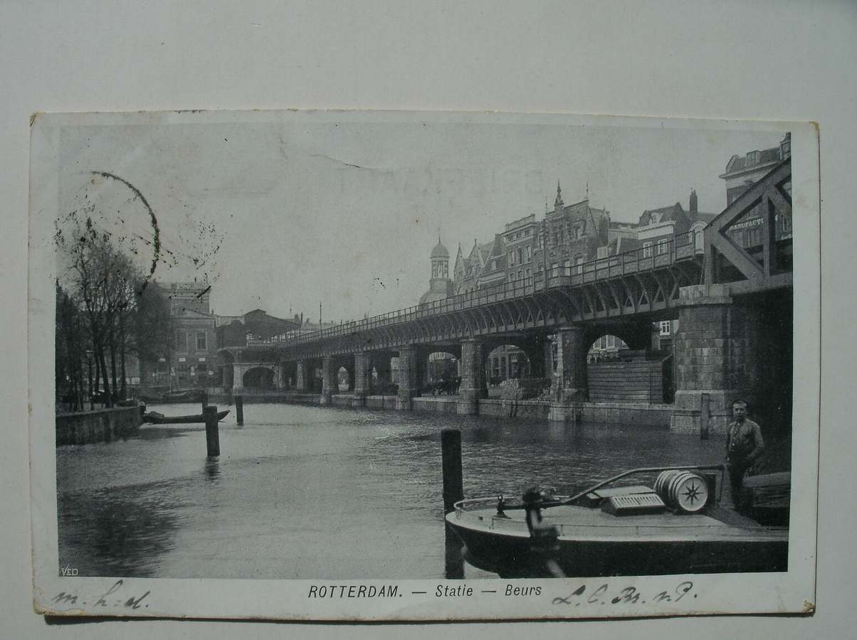 postcard. ansichtkaart. postkarte. - Rotterdam. Statie-Beurs.