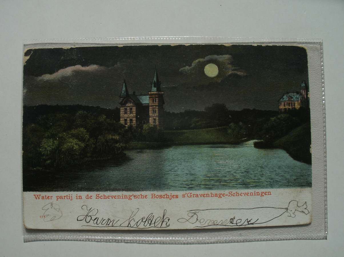 postcard. ansichtkaart. postkarte. - Waterpartij in de Schevening`sche boschjes. `s-Gravenhage-Scheveningen.