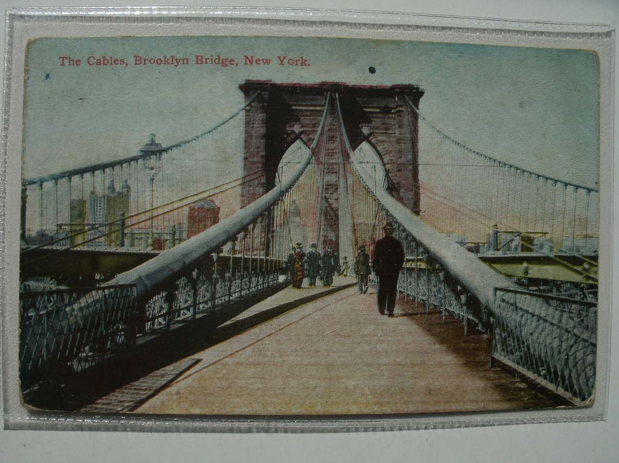 postcard. ansichtkaart. postkarte. - The cables. Brooklyn Bridge, New York.
