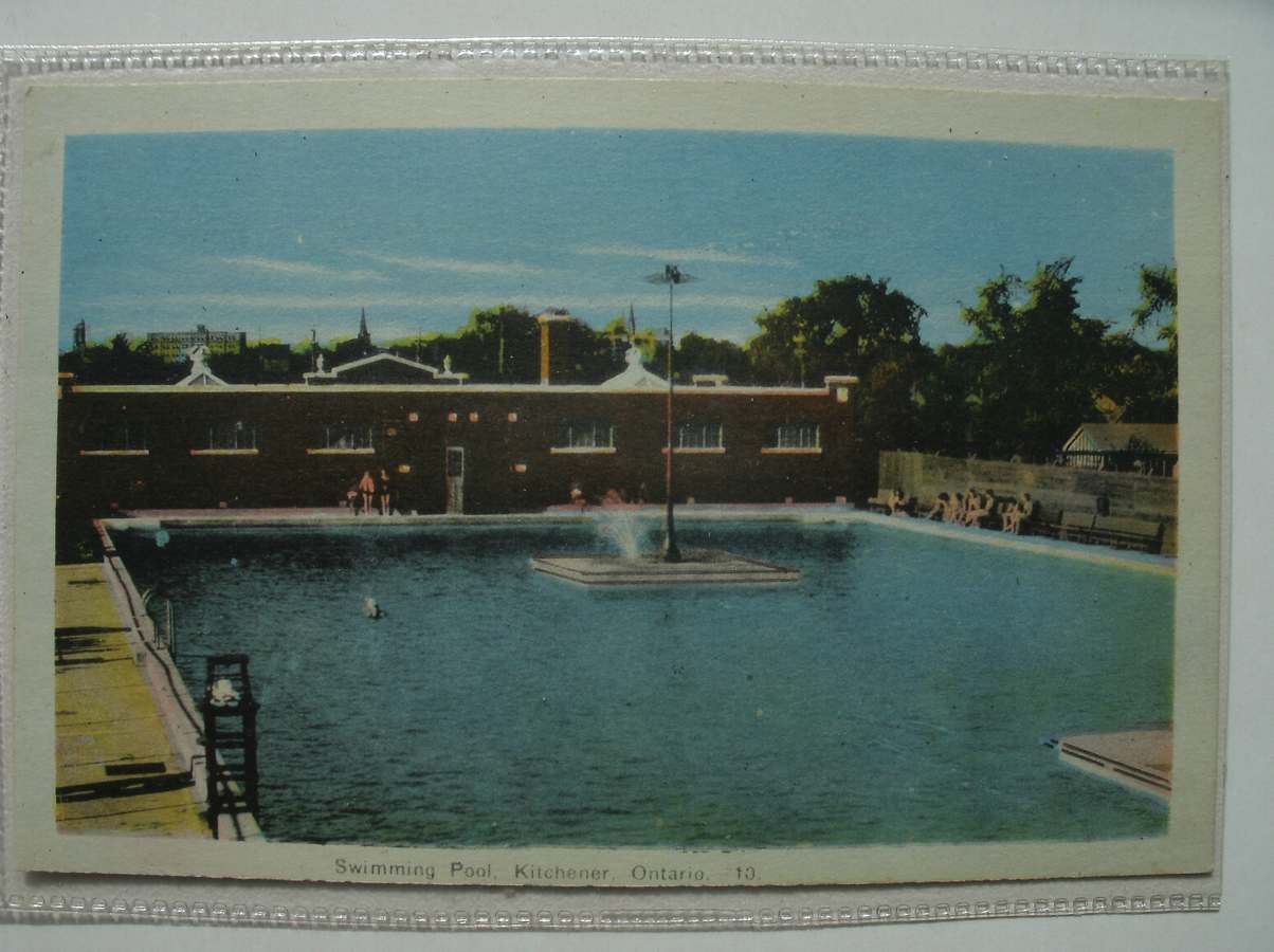 postcard. ansichtkaart. postkarte. - Swimming pool, Kitchener Ontario.