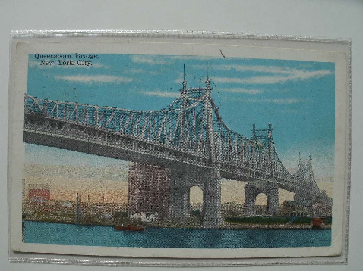 postcard. ansichtkaart. postkarte. - Queensboro Bridge, New York City.