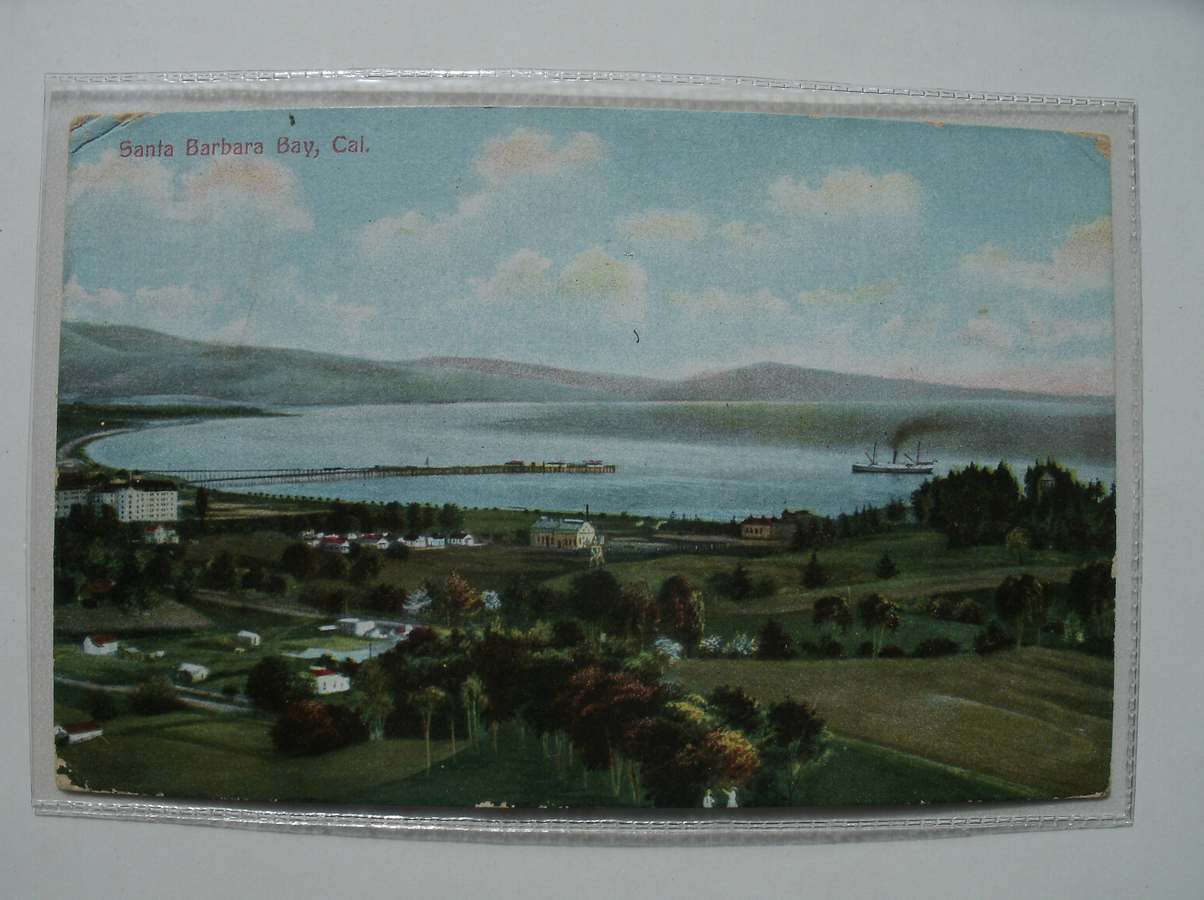 postcard. ansichtkaart. postkarte. - Santa Barbara Bay, California.