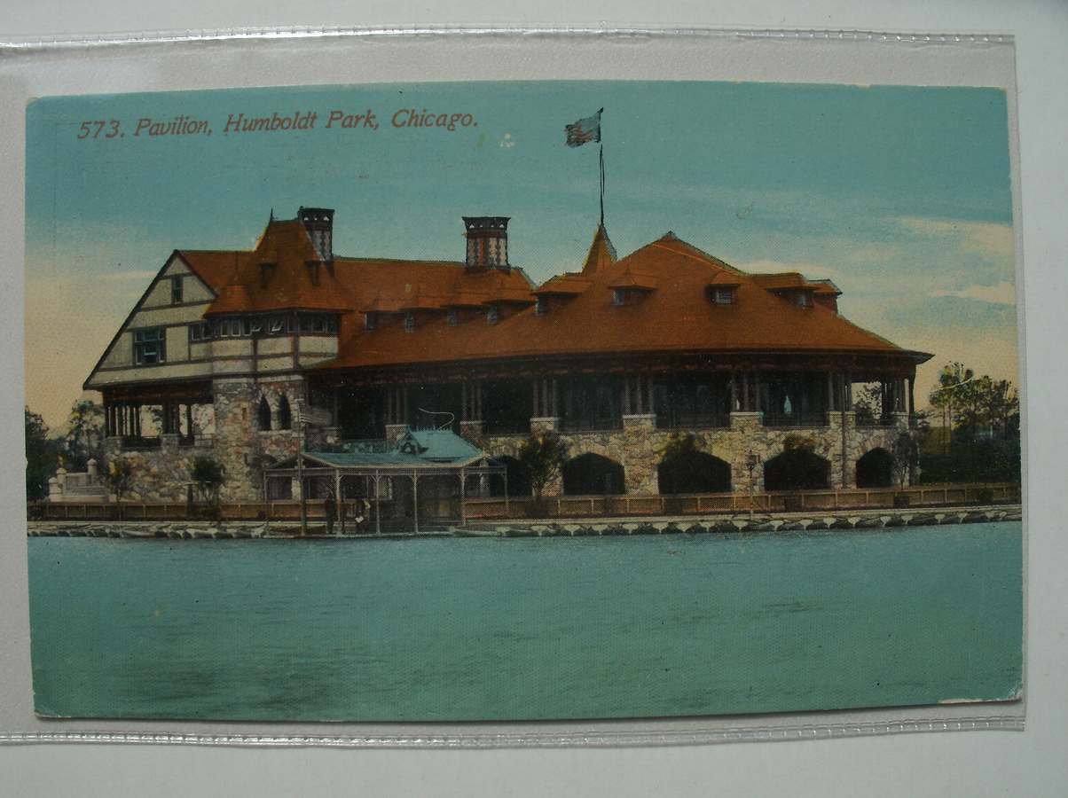 postcard. ansichtkaart. postkarte. - Pavillion, Humboldt Park, Chicago.