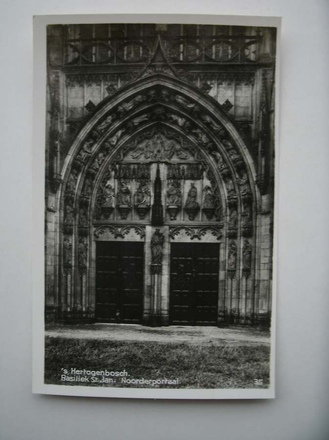 postcard. ansichtkaart. postkarte. - `s Hertogenbosch, Basiliek St. Jan, Noorderportaal.