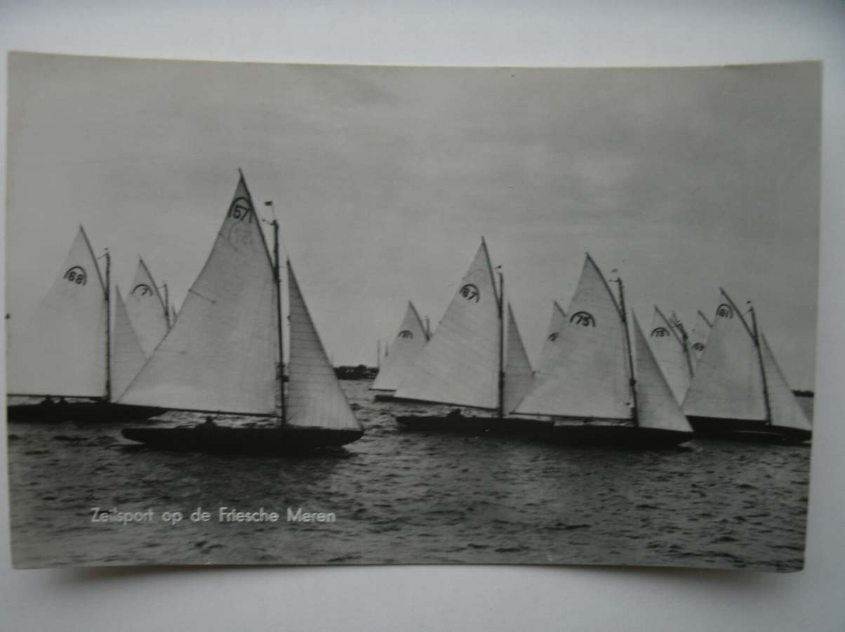 postcard. ansichtkaart. postkarte. - Zeilsport op de Friesche meren.