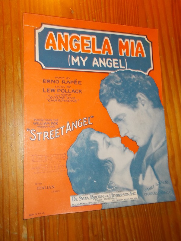 RAPEE, ERNO & POLLACK, LEW, - Angela mia. My Angel.