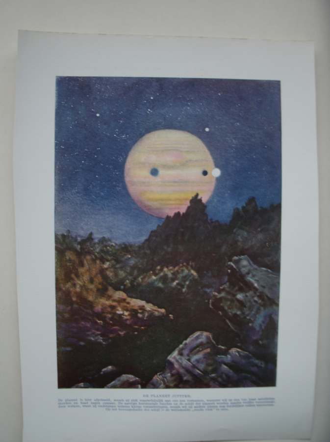 antique print (prent) - De planeet Jupiter.