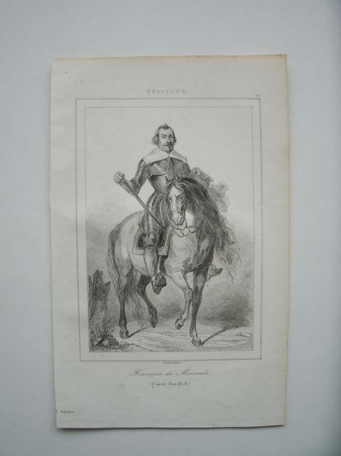 antique print (prent) - Francois de Moncade.