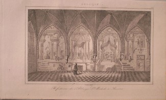 antique print (prent) - Refectoire de l`abbaye St. Michel a Anvers. (Antwerpen).