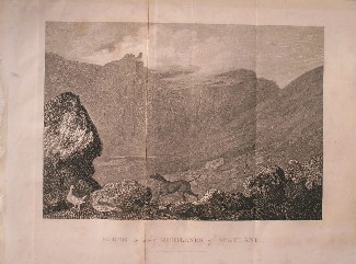 antique print (prent) - Scene in the Highlands of Scotland.