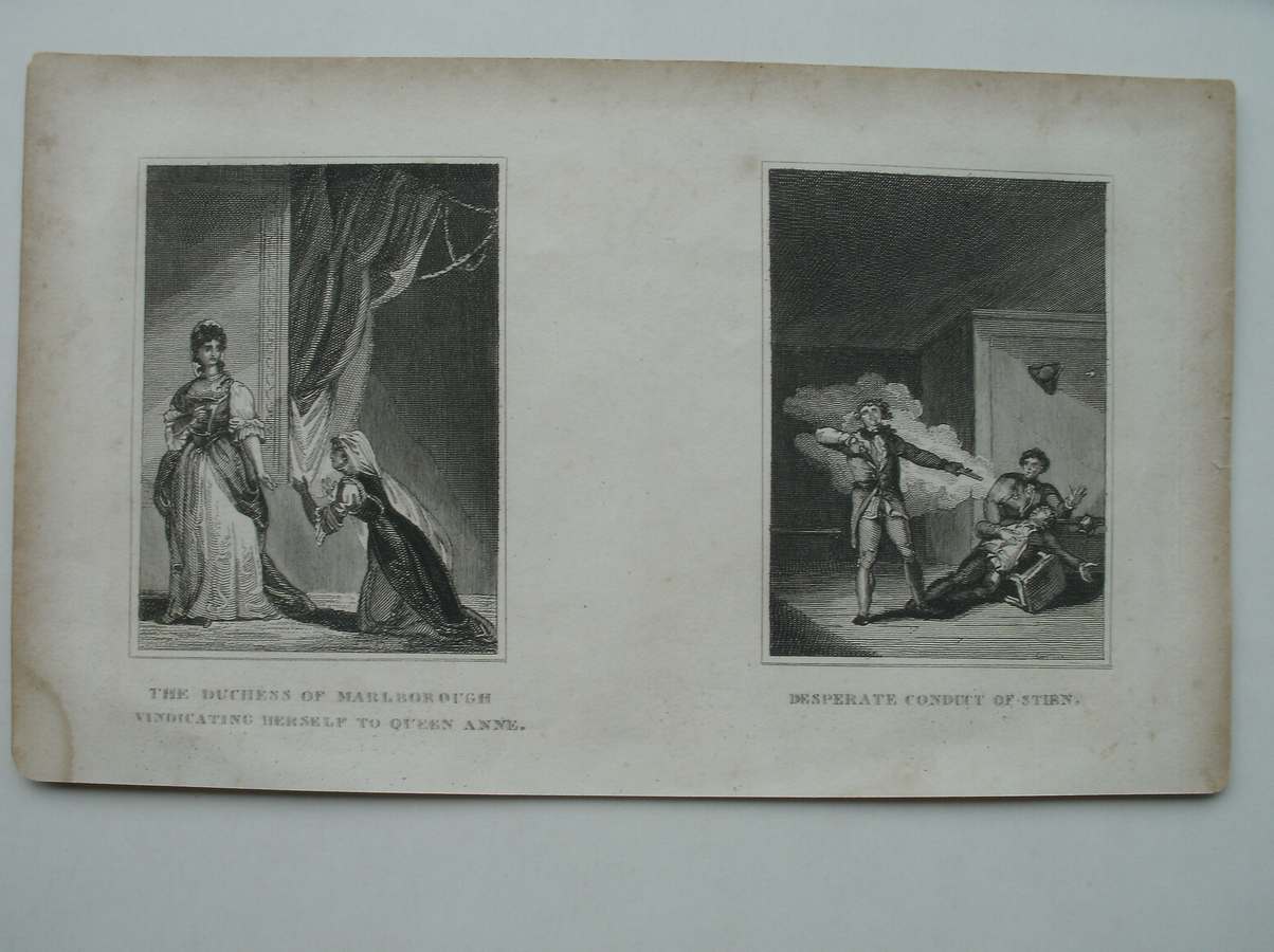antique print (prent) - The Duchess of Marlborough vindicating herself to Queen Anne. Desperate conduct of Stirn.