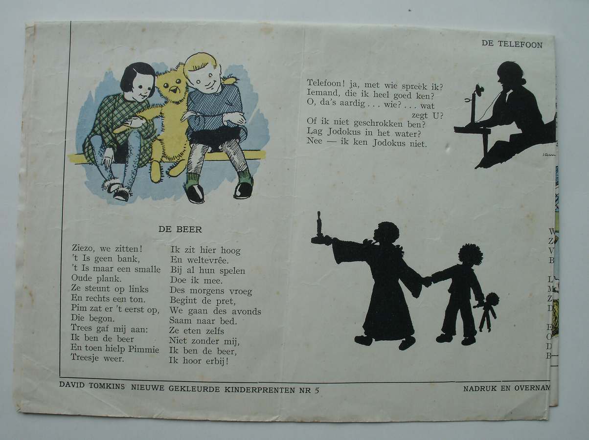 antique print (prent). - David Tomkins nieuwe gekleurde kinderprenten nr.5.