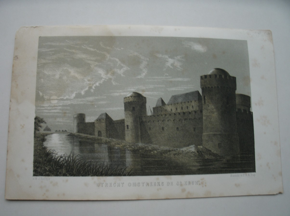 antique print (prent) - Utrecht omstreeks de 8e eeuw.