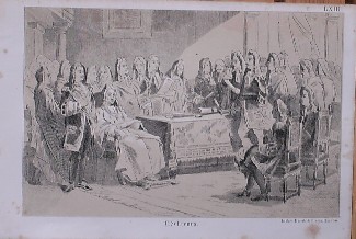 antique print (prent) - Vrede van Utrecht.
