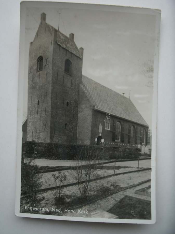 postcard. ansichtkaart. postkarte. - Engwierum, Ned. Herv. Kerk.