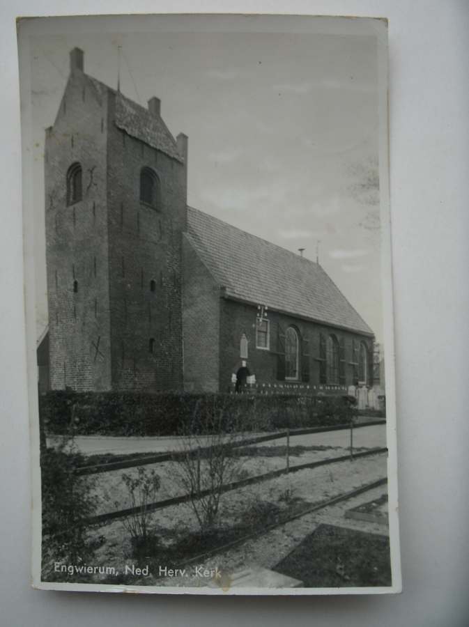 postcard. ansichtkaart. postkarte. - Engwierum, Ned. Herv. Kerk.