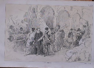 antique print (prent) - Amsterdam kiest de Staatse zijde.