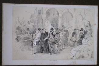 antique print (prent) - Amsterdam kiest de Staatse zijde.