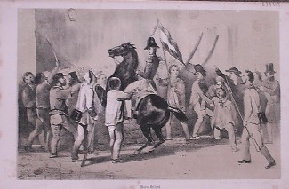 antique print (prent) - (Willem de eerste) Prins Willem keert terug.