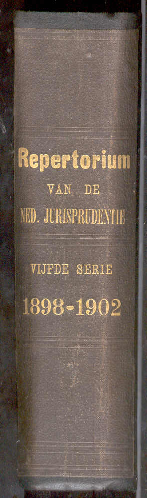 red. - (Nederlandse Jurisprudentie). Repertorium van de Nederlandsche Jurisprudentie en rechtsliteratuur. Jaargangen 1878-1944.