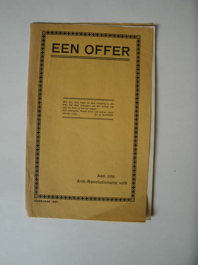red. - Een offer. Aan ons Anti-Revolutionaire volk.