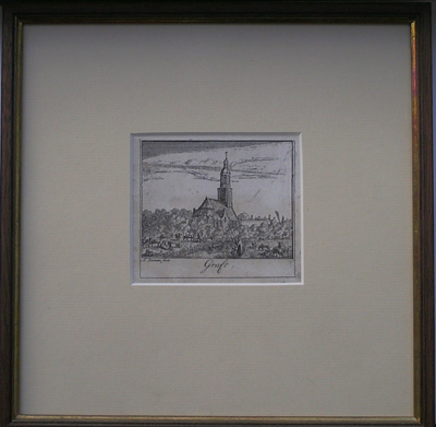 antique print (prent) - Graft. Ets door A. Zeeman.
