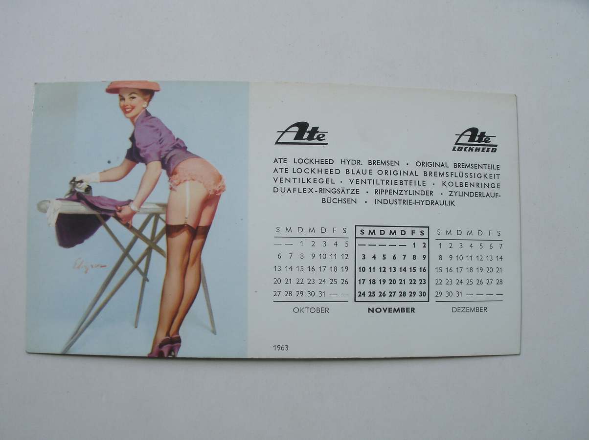 calendar. - Ate Lockheed hryd. Bremsen. (Pin-up E logren).