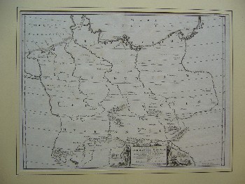 antique map (kaart). - Claudii Ptolomaei tabula Germaniae Magnae (..) opera Mensonis Alting. Antique map.