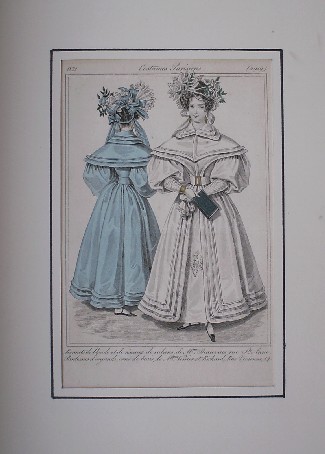 antique print (prent) - Costumes Parisiens: Bonnets de blonde et de reseaux de (..).