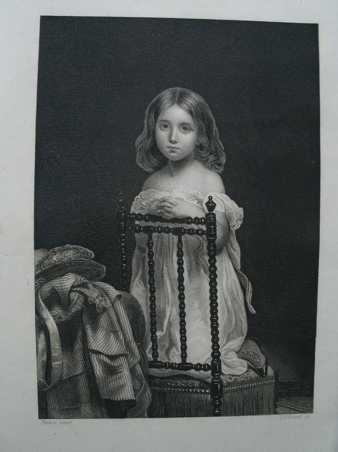 antique print (prent) - Vaders lieveling.