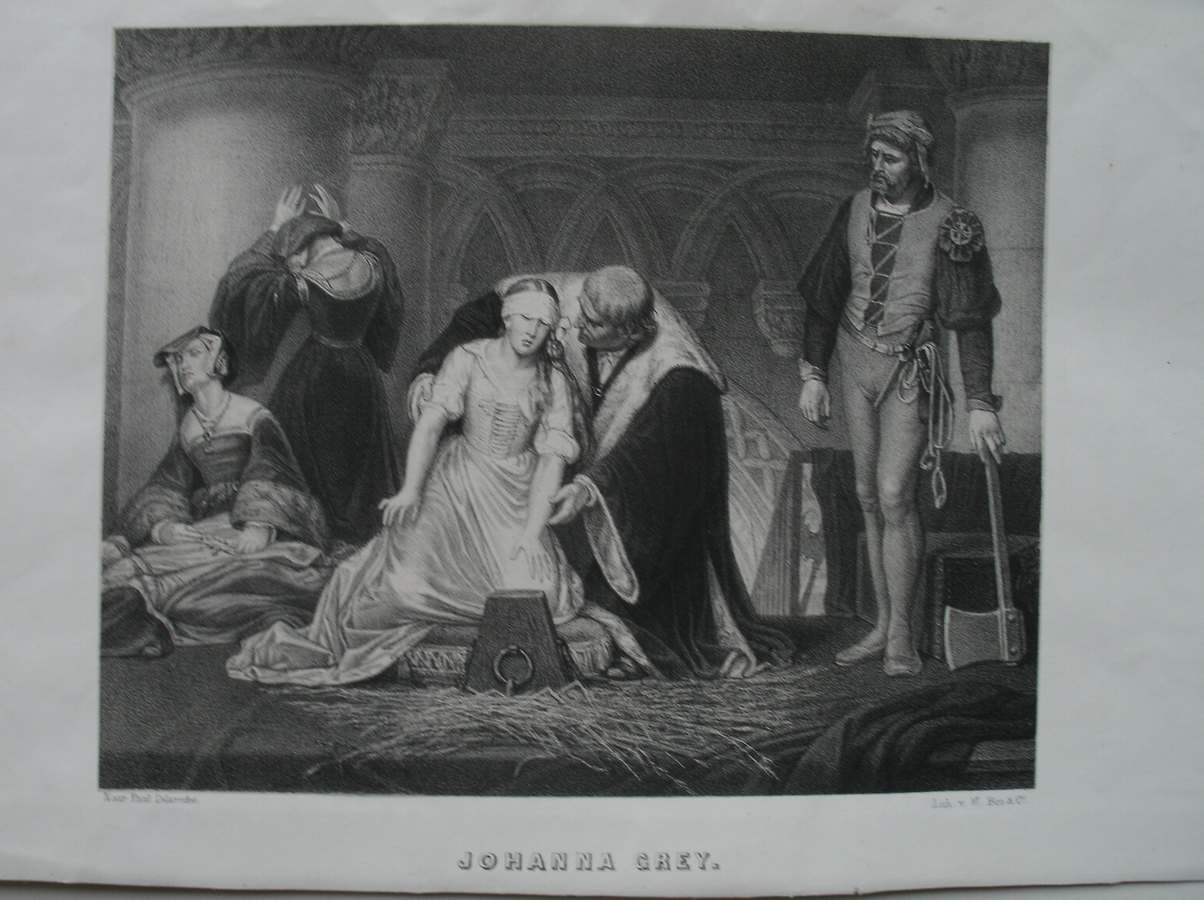 antique print (prent) - Johanna Grey.