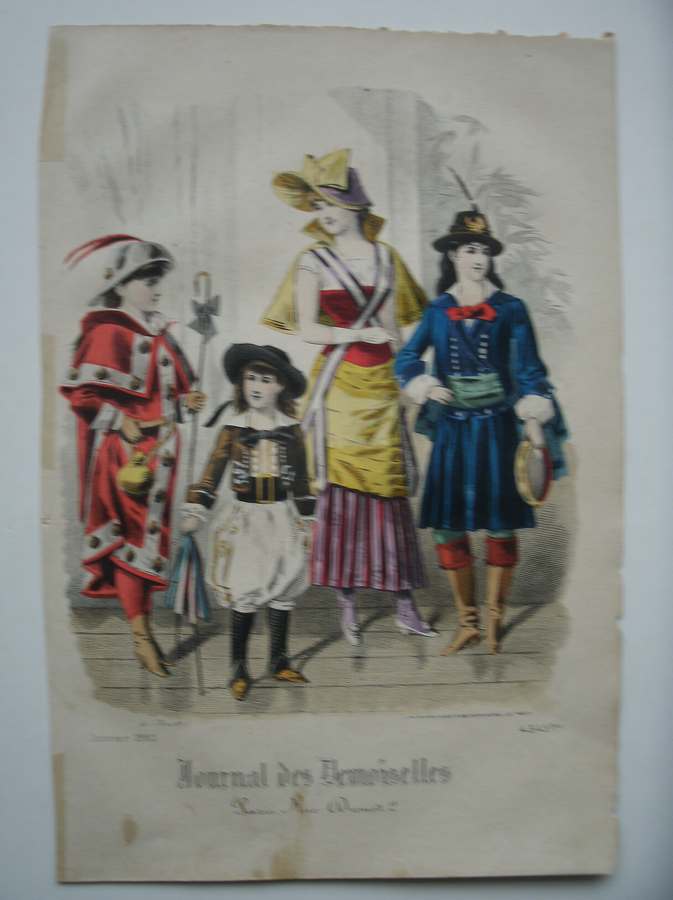 antique print (prent) - Journal des Demoisselles. janvier 1882.