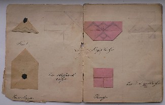 manuscript - Schrift met voorbeelden in het klein van vouwen (op de lagere/kleuterschool).