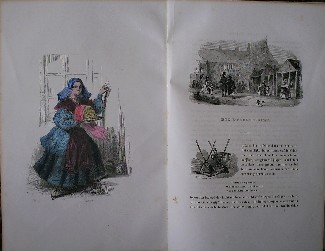 antique print (prent) - Het wafelmeisje.