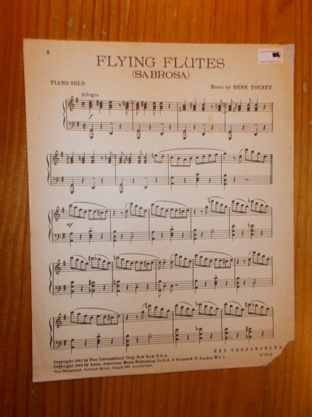 TOUZET, RENE, - Flying Flutes. (Sabrosa).