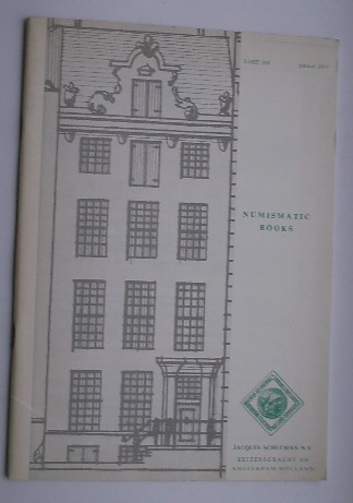 ED.- - Jacques Schulman. Fixed pricelist of numismatic books.