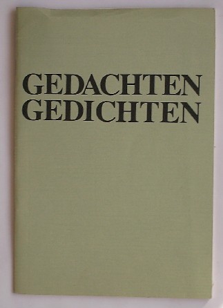 SMIT-DU PIED, M.A.C., - Gedachten gedichten.