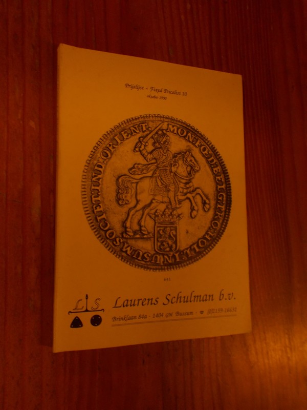 (ed.), - Laurens Schulman. Coins. Fixed pricelist. Prijslijst 10.