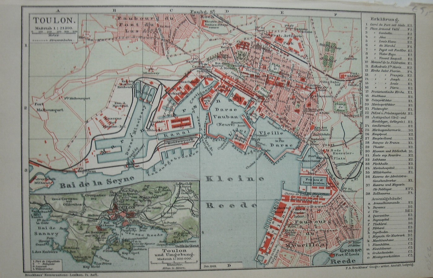 antique map (kaart) - Toulon.