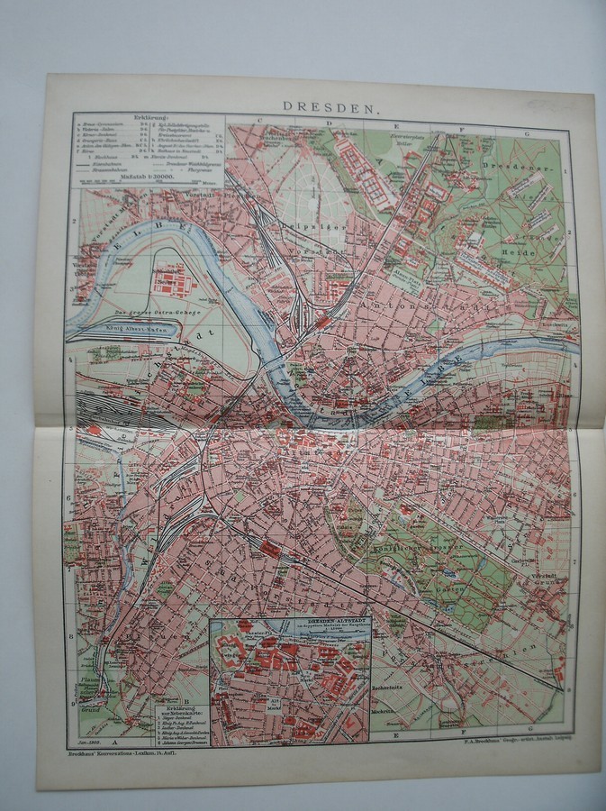 antique map (kaart) - dresden.