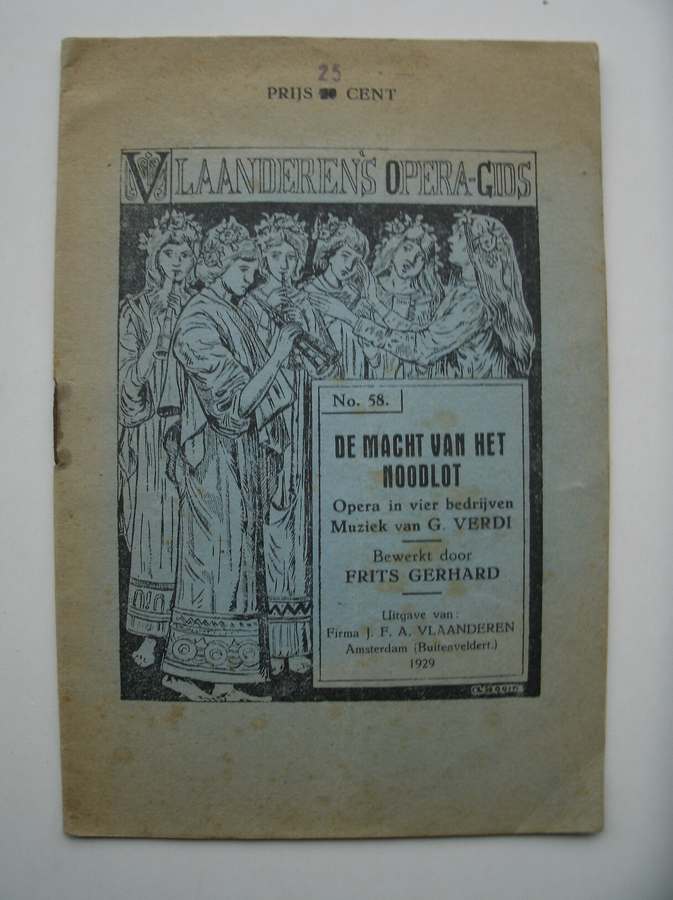 GERHARD, FRITS (BEW.), - De macht van het noodlot. Opera in vier bedrijven.