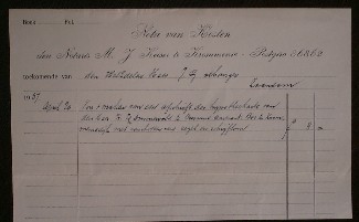 (zaanstreek). - Nota van Kosten. Den Notaris M. J. Keiser te Krommenie.