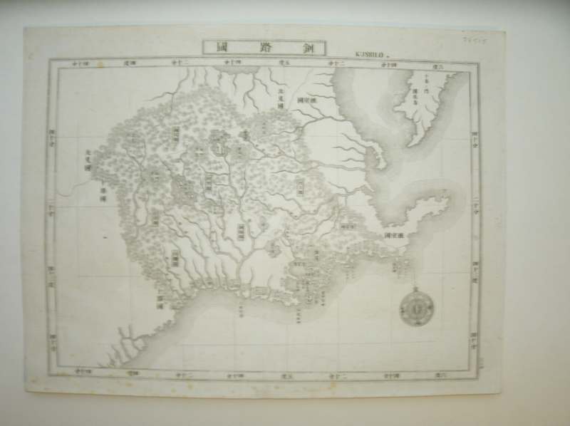 antique map (kaart). - (Hokkaido). Antique map of Kushilo.