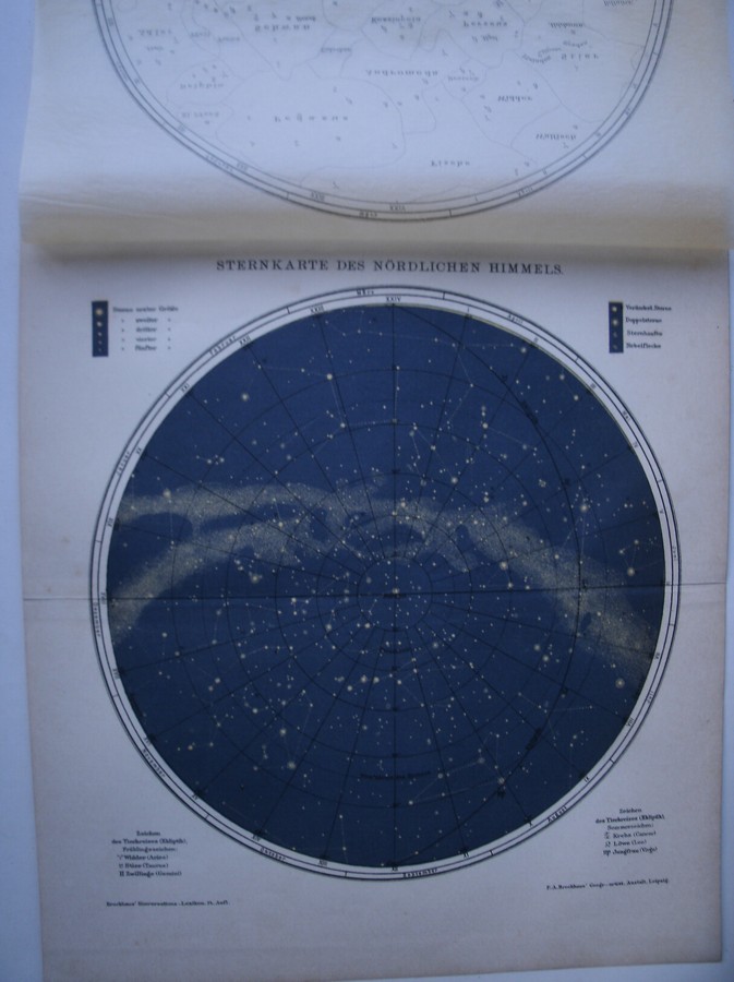 antique print (prent). - Sternkarte des Nordlichen Himmels.