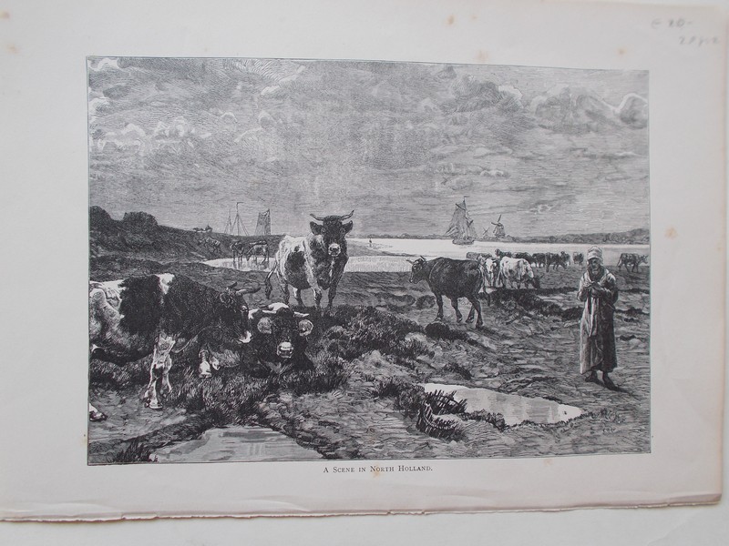 antique print (prent). - A scene in North Holland.