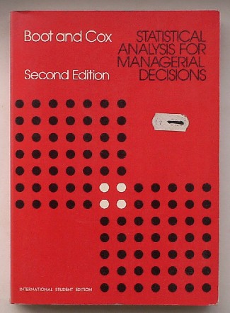 BOOT, J.C.G. & COX, E.B., - Statistical analysis for managerial decisions.