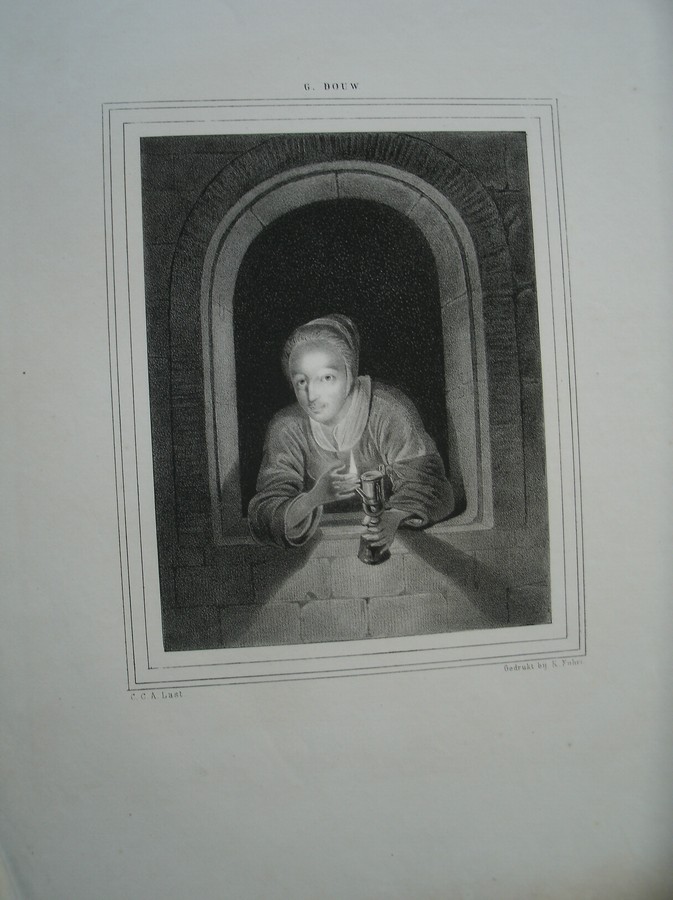 antique print (prent). - Gerard Douw. (Dou).